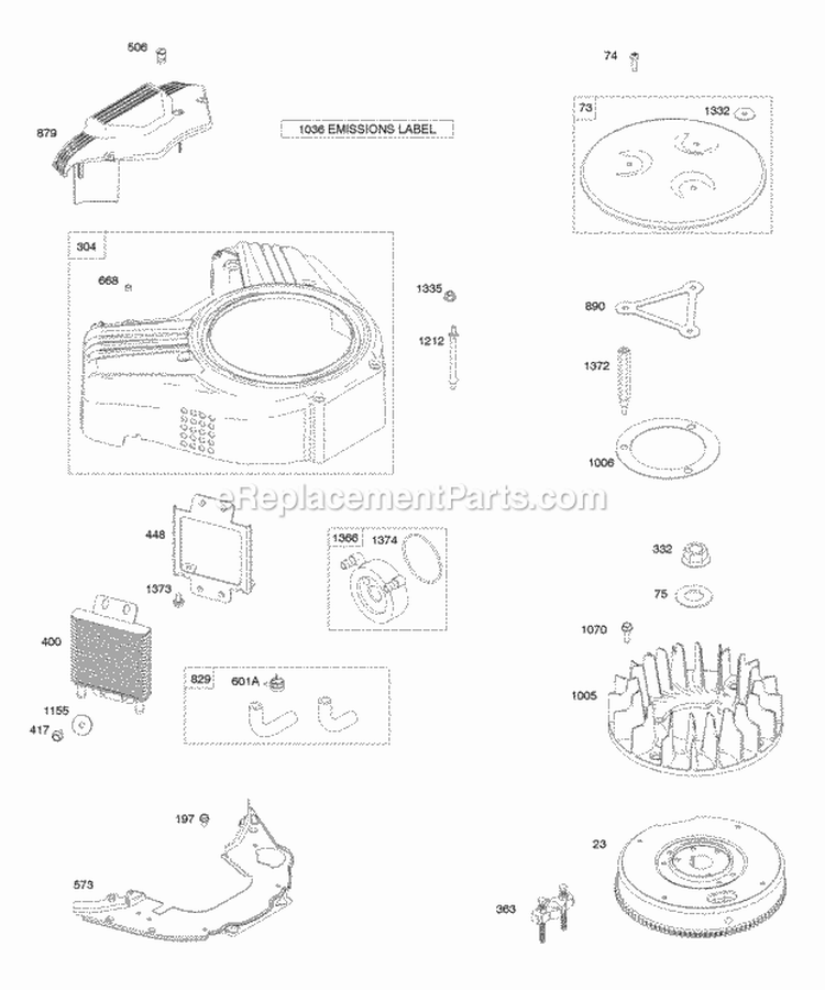 Blower Housing Flywheel Oil Cooler Diagram and Parts List for 542777-0113-E1  Briggs and Stratton Engine